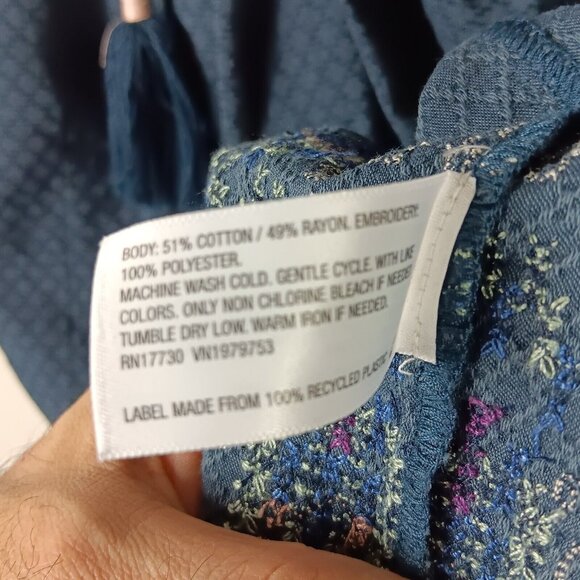 Knox Rose Boho Embroidered Tassel Dress M - Picture 7 of 8